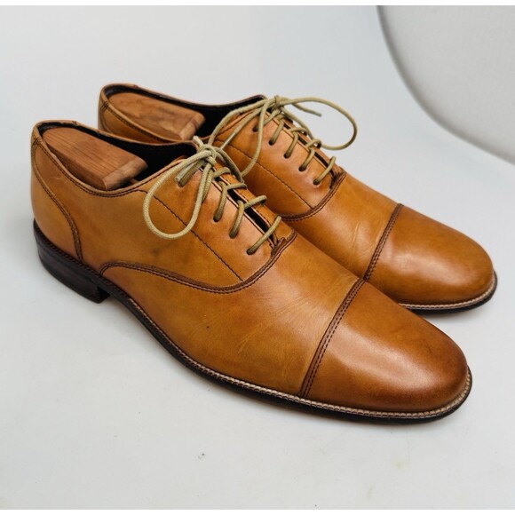 Cole Haan Williams Cap-Toe Oxford C12337 British Tan Men’s 9½ M Lthr Dress Shoe - Picture 1 of 16